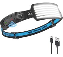 Smiling Shark LED galvas lukturis, platleņķa 6 x LED balta gaisma, super spilgtākais lukturis, uzlādējams ar ūdensizturīgu lukturi, kempinga, skriešanas, makšķerēšanas, lukturis, LED lukturis, kempinga lukturis