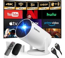 Mini projektors, 4K FHD 1080P 180° rotācijas pārnēsājamais projektors, neliels video projektors, atbalsta 2.4/5G Dual WiFi un Bluetooth 5.0, ar Android un iOS 11.0 mājas kinozāles viedo projektoru, dubultā vadība