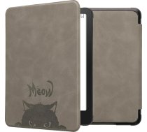 kwmobile Hülle saderīgs ar Amazon Kindle Paperwhite (12. Gen 2024)/Kindle Colorsoft Hülle - Māksliniecisks pārvalks - Katze Meow Grau Schwarz