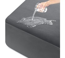 ohano Ūdensnecaurlaidīgs matrača aizsarglīdzeklis 180 x 200 cm, Fine Flannel Microfibre Fitted Sheet, inkontinences spilventiņš, aizsargājoša no mitruma gultas pārklājs, ūdensnecaurlaidīgs un elpojošs matrača pārvalks, pelēks