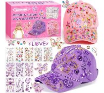 ENCOUN Dāvanas meitenēm DIY beisbola cepure, dāvana meitenēm 4 5 6 6 7 8 9 9 10 11 12 gadi, amatniecības meiteņu beisbola cepures rotaļlieta ar 10 uzlīmēm, Ziemassvētku dāvanas amatniecības komplekts bērniem