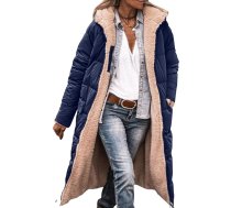 Ziemas mēteļi Sieviešu ziemas silts mētelis Reversible Sherpa flīsa garas Puffer jakas ar kapuci Sieviešu eleganta dūnu jaka Fleece jaka āra jaka ilgi stepēts jaka stepēts mētelis ar Zip