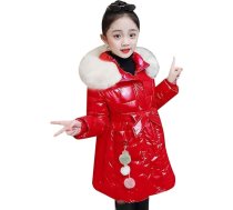 Maison Jardin Down Jacket Meitenes Silts Parka Ziemas Bērnu Parka jaka ar kapuci Long Coat Faux kažokādas jaka Ziema silts
