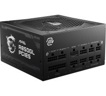 MSI MAG A850GL PCIE5 barošanas bloks, 850 W, 80 Plus Gold, pilnībā modulārs, ATX 3.0, atbalsta PCIe 5.0 GPU, 120 mm FDB ventilators ar dinamiskajiem lodīšu gultņiem, Full-Bridge LLC, melns šķiedru kabelis