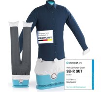 CLEANmaxx automātiskais kreklu gludinātājs, ieskaitot biksīšu piederumu, kreklu, blūžu un bikšu gludināšanai, saudzīgāks nekā žāvēšana veļas žāvētavā un gludināšana, žāvēšana un nemaitāšana minūtēs, gaiši zils