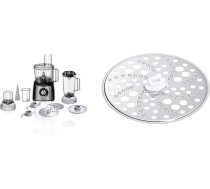 Bosch MultiTalent 3 MCM3501M, 50 funkcijas, maisīšanas trauks 2,3 L, mikseris 1,0 L, 800 W, melns MCZ1RS1, rupja nerūsējošā tērauda rīvēšanas disks, piemērots MCM3 kompaktajam virtuves kombainam.