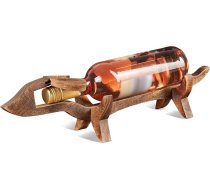 SG-Fun Rustic koka vīna pudeles turētājs - stilīgs dzīvnieku vīna prezentācijas koka vīna gultas apdare un dāvana, unikāls suņu dizaina pudeles statīvs vīna piederums