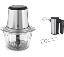 WMF Kult X Edition elektriskais smalcinātājs ar stikla trauku, 320 W, 2 ātruma līmeņi un Kult X Edition rokas mikseris, putukrāsnis ar 5 ātruma līmeņiem, rokas mikseris 400 W, melns