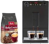 Melitta Caffeo Solo E 950-222 Pilnībā automātiskais kafijas automāts Pure Black + Melitta BellaCrema Intenso veselas kafijas pupiņas