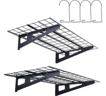 VEVOR 2 garāžas plauktu komplekts 1220 x 620 x 200 mm Instrumentu glabāšana 113,4 vienā slānī Instrumentu turētājs Sienas 122 x 61 cm Plaukts Plauktu glabāšanas plaukti Metāla plaukts Instrumentu organizators Sienas plaukti