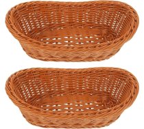 2 pīti grozi, augļu grozi, rotangpalmas pīti glabāšanas grozi, konfekšu maizes grozi, paplātes, uzkodu, uzkodu, servēšanas grozi, cepta vistas konteiners mājai, restorānam, gaiši brūni