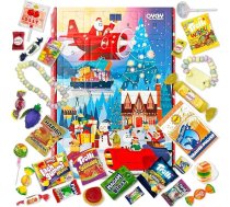 OYOY Adventes kalendārs 2024 bērniem I X-Mas dizains I Krāsains bērnu Adventes kalendārs ar saldumiem I 24 dažādi saldie pārsteigumi, tostarp augļu košļājamā gumija, ko košļājamās konfektes, konfektes, konfektes un konfektes