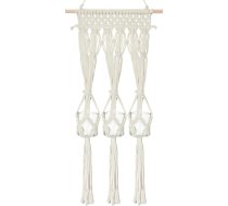 Boho dekoratīvais makrame sienas plaukts ar 3 stikla sveču turētājiem Gobelēns sienas piekaramais Boho sienas apdare Rokām darināts guļamistabai Bērnu istabai Dzīvojamās istabas sienas apdare