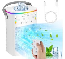 Mobilā gaisa kondicionēšana, Mini gaisa kondicionieris telpai, 4-in-1 gaisa dzesētājs ar ūdens dzesēšanu, 1000 ml gaisa kondicionieris bez izplūdes šļūtenes, portatīvais gaisa kondicionieris ar 3 režīmiem un krāsainu apgaismojumu telpā