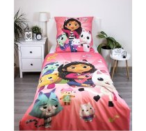 Theonoi Bērnu gultas veļas komplekts 2 gabalu sega Pārsega divpusēja gultas veļa 135 x 200 cm 80 x 80 cm Kokvilna Bērnu gultas veļa Oeko-Tex Standard Vācu standarta izmērs Gabby's Dollhouse (Gabby's