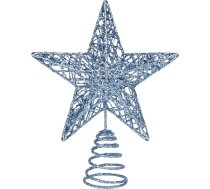 KEYIDO Zilā zvaigzne Ziemassvētku eglītes papildinājums Ziemassvētku eglītei Metāla Ziemassvētku eglītes papildinājums Ziemassvētku rotājumiem Ornaments 20cm
