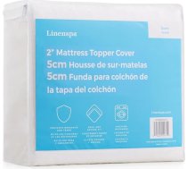Linenspa 2" matrača pārvalks - divguļamās gultas pārvalks - mazgājams veļas mazgājamā mašīnā - elpojošs - neslīdošs - rāvējslēdzēja aizdare - balts