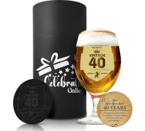 Alus glāzes dāvanas - personalizētas dāvanas Individuāla krūze ar koka paliktni - 400 ml pintes glāzes Alus dāvanas vīriešiem - pārtikas drošas stikla krūzes vīriešiem in