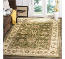 Safavieh Lyndhurst kolekcijas tradicionālais paklājs dzīvojamai istabai ēdamistabai guļamistabai ar īsu kaudzi, salvija un ziloņkaula krāsas 200x300cm