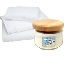 Un Air d'Antan® Morgenwind Wind Candle 100% dabīgs augu vasks, 350 ml, stikls, koka vāks - nostalģisks aromāts, maiga un svaiga veļa - Ziemassvētku dāvanas ideja