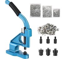 BOOMSTART Eyelet Machine Eyelet Press komplekts, rokas preses Eyelet Punch Eyelet knaibles ar dīzēm un 1500 sudraba cilpiņām, 6 mm 10 mm 12 mm Eyelet Press Eyelet Eyelet mašīna brezenta auduma baneru somām