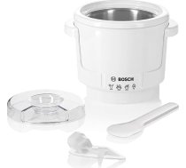 Bosch MUZ5EB2 saldējuma pagatavošanas ierīce, 550 ml, mājas saldējuma, sorbeta un saldēta jogurta pagatavošanai, balta, piemērota 4. sērijas virtuves kombainiem