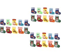 Toyvian 30 komplekti Christmas Stocking DIY amatniecības un šūšanas komplekti bērniem Ziemassvētku amatniecības komplekti Christmas Stocking izgatavoti no filca DIY materiālu iepakojuma zeķes mazulis nav austs