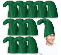 SATINIOR 12 karnevāla rūķu cepuru komplekts Elf Gnome Felt cepure Gnome cepures Smurf cepure pieaugušajiem Ziemassvētku kostīms Gnomi Galvas tērpi Kostīmu ballīšu aksesuāri