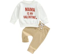 Bērnu Unisex Ziemassvētku 2-diegu bikses komplekts Zēni Meitenes Ziemassvētku apģērbs ar garām piedurknēm Piparkūku tēta meitene vēstules drukāšanas svīteris + Jogging Bottoms Ziemassvētku apģērbs komplekts Ziemassvētku Streetwear Christ
