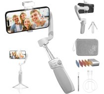 ZHIYUN Smooth Q4 Combo [oficiālais] viedtālruņa stabilizators ar iebūvētu pašportreta statīvu, 3 asu mobilā tālruņa stabilizators iPhone, komplektā ar aizpildīšanas gaismu (ar statīvu)