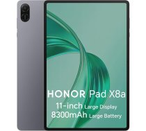 HONOR Pad X8a planšetdators 128GB atmiņa (paplašināma līdz 1Tb) 8300 mAh, 11 collu 90Hz displejs ar aizsardzību, Qualcomm SD 680, Wi-Fi/GPS/Android 14, pelēks