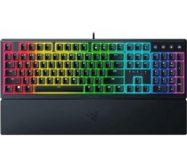 Razer Ornata V3 - Plakanā mehu membrānas tastatūra Chroma RGB (plakanie taustiņi, mehu membrānas slēdži, magnētiskais soft touch plaukstas balsts), izkārtojums Lielbritānija | Black