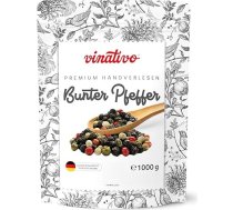 vinativo Krāsainie pipari - veseli - 1kg - augstākās kvalitātes - melnie, baltie, zaļie un sarkanie pipari un sarkanās ogas - piemēroti dzirnavām.