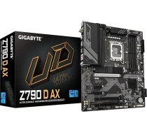 Gigabyte Z790 D AX pamatplate - atbalsta Intel Core 14. paaudzes procesorus, 12+1+1+1 fāzes digitālais VRM, līdz 7600 MHz DDR5 (OC), 3xPCIe 4.0 M.2, Wi-Fi 6E, 2.5GbE LAN, USB 3.2 Gen 2