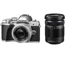 Olympus OM-D E-M10 Mark III Micro Four Thirds sistēmas kameras komplekts, M.Zuiko Digital ED 14-42 mm F3.5-5.6 EZ tālummaiņas objektīvs un M.Zuiko Digital ED 40-150 mm F.4-5.6 R telezoom objektīvs