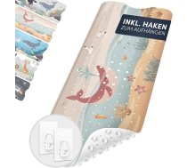 avakido® Bērnu neslīdošs vannas paklājs - ietver 2 āķus pakāršanai - vannas paklājs bērniem 100% BPA nesatur neslīdošs vannas paklājs bērniem - izturīgs pret pelējumu un mazgājams veļas mašīnā