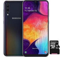 Samsung Galaxy A50 viedtālrunis 16,3 cm/6,4 collas, 128 GB iekšējā atmiņa, 4 GB RAM - vācu versija, 128, melns