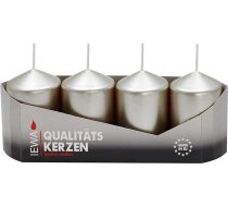 4 paplātes Pillar Candles Sudraba lakots Izmērs Aptuveni 40 x 60 mm Adventes sveces Ziemassvētku sveces Pillar Candles
