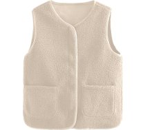 Sieviešu Teddy flīsa jaka Sieviešu Teddy flīsa jaka Sieviešu īsā Teddy veste Sieviešu plīša veste Ziemas pārejas jaka Vieglas vestes bez piedurknēm Silta ziemas jaka ar pogām Elegants vienkāršs Teddy