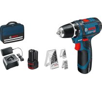 Bosch Professional 12V System Akku Bohrschrauber GSR 12V-15 (inkl. 2x GBA 2.0Ah, Ladegerät, 39tlg.-Zubehör-Set, Werkzeugtasche) - Amazon Exclusive