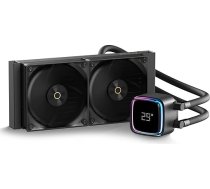 Iota L24 šķidruma CPU dzesētājs ar digitālo displeju, 240 mm AIO CPU ūdens dzesētājs ar efektīvu dzesēšanas sūkni, ARGB apgaismojuma vadība, 120 mm PWM ventilatori līdz 2000 RPM, piemērots AMD un Intel LGA (melns)