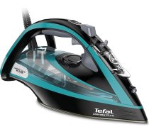 Tvaika gludeklis Tefal Ultimate Pure, 3200 W, Micro-Calc filtrs, Durilium Airglide automātiskās tīrīšanas vienīgā plāksne, automātiskā izslēgšanās funkcija, 0,35 litru ūdens tvertne, ražots Francijā, melns/tirkīzs, FV9844