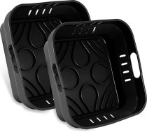 22 cm silikona veidne karstā gaisa fritētājam, 2 gab. gaisa fritēšanas piederumu, XXL silikona cepšanas forma Cosori 5,5 L, Cecotec 6L, Tefal EY8018 6,5 L, atkārtoti lietojama cepamā papīra vietā karstā gaisa fritētājam