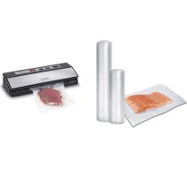 CASO 1522 VR 390 Advanced Vacuum Sealer, folijas plēves blīvētājs, ietver 10 profesionālus folijas maisiņus un profesionālu vakuuma plēves komplektu 1 / bez BPA, ļoti izturīgs, izturīgs pret plīsumiem, izturīgs pret vārīšanos, 1235