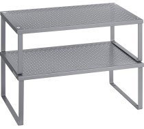 SONGMICS Garšvielu turētājs, 2 komplekti, virtuves turētājs, virtuves organizators, virtuves garšvielu turētājs, izvelkams, stackable, neliels plaukts, metāls, sudraba KCS401G01
