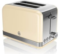 Swan ST19010CN 2 šķēļu retro tosteris, 815 W, krēma krāsā