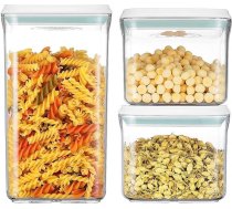 M2OUTLET pārtikas uzglabāšanas trauku komplekts: 3 gab. uzglabāšanas trauku komplekts pārtikas produktu uzglabāšanai, hermētiski noslēgts (zivju uzglabāšanas kastu izmēri: 2x 0,85L/1x 2L)