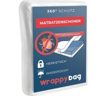 WRAPPYBAG Ūdensnecaurlaidīgs matrača pārvalks - matrača pārvalks pret kukaiņiem un putekļu ērcītēm - bez ķīmiskām vielām un elpojošs - 180 x 200 x 30 cm - pieejams 15 izmēros