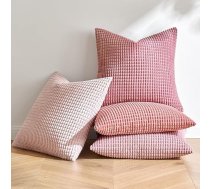 MIULEE 4 velvetes spilvenu pārvalku komplekts, dekoratīvie dīvāna spilvenu pārvalki, spilvendrānas, dīvāna spilvenu pārvalki, dekoratīvie pārvalki viesistabai, guļamistabai, birojam, 50 x 50 cm, rozā sērija
