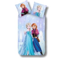 MTOnlinehandel Frozen bērnu gultasveļa 135 x 200 cm, "Frozen Snowflake Princess", 100% kokvilna, 1 x spilvendrāna 80 x 80 cm + sega 135 x 200 cm (Anna un Elsa)
